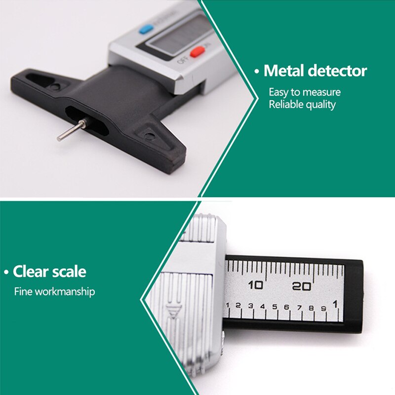 Digital Car Tyre Tire Tread Depth Gauge Meter Auto Tire Wear Detection Measuring Tool Caliper Thickness Gauges Monitoring System