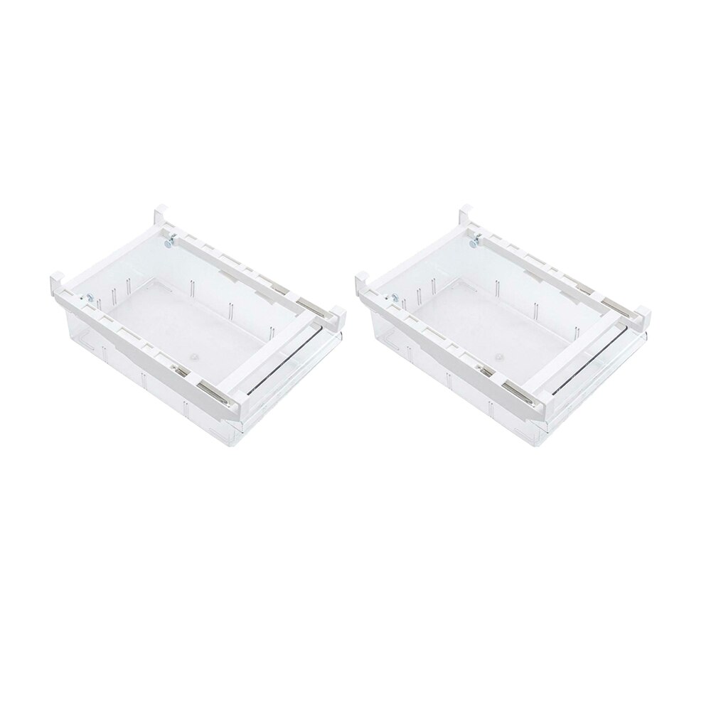 1/4/8 Compartment Refrigerator Drawer Organizer Bin Transparent Fridge Storage Bin Containers for Pantry Freezer Snack Container: 1 grid 2pcs