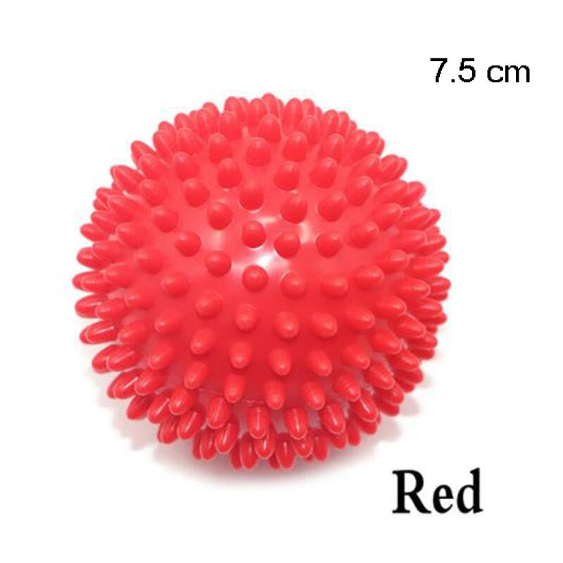 Indoor Outdoor Sports Fitness PVC Hand Massage Ball Soles Hedgehog Sensual Grip Training Ball Portable Physiotherapy Ball: Red-7.5cm