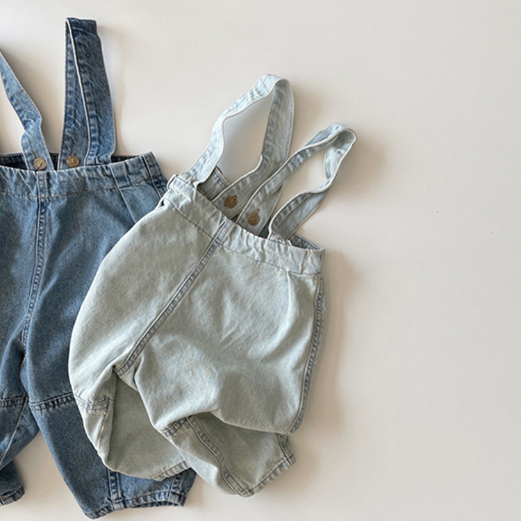 8561 freundlicher Kleidung Hosenträger Hosen Herbst Neue Jungen Mädchen verlieren Rettich Schlauch Geschlossen Füße Einfach Zu Tragen Jeans Gurt hosen