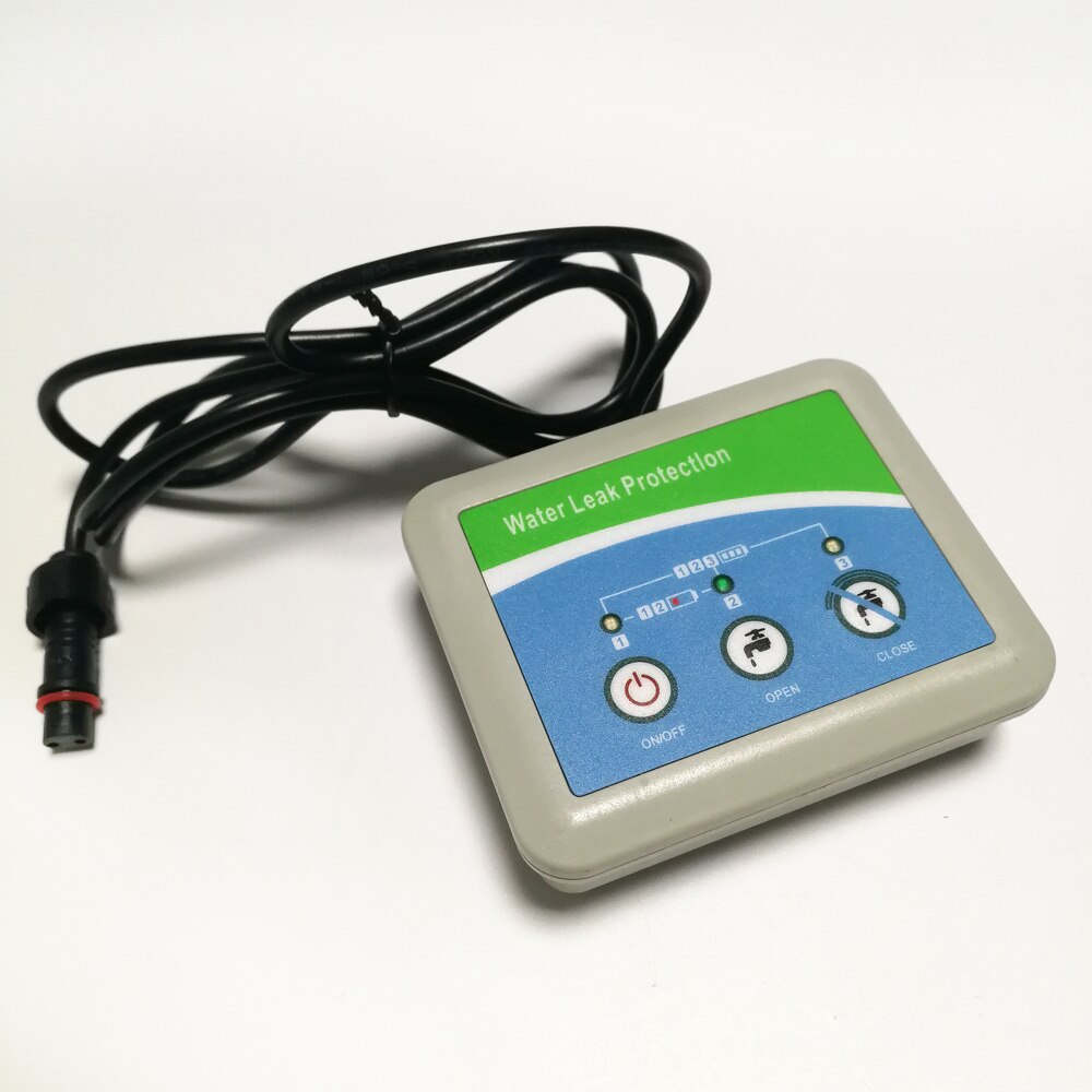 Water leakage controller with DN25 brass electric valve, 3VDC water leak alarm device, water leakage control box