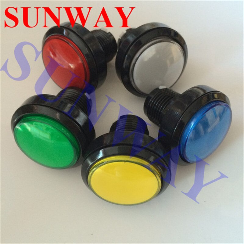 5 pcs/lot 45mm Round Illuminated LED push button with micro switch 12V Arcade Video Game Round illuminated Push Button Switch