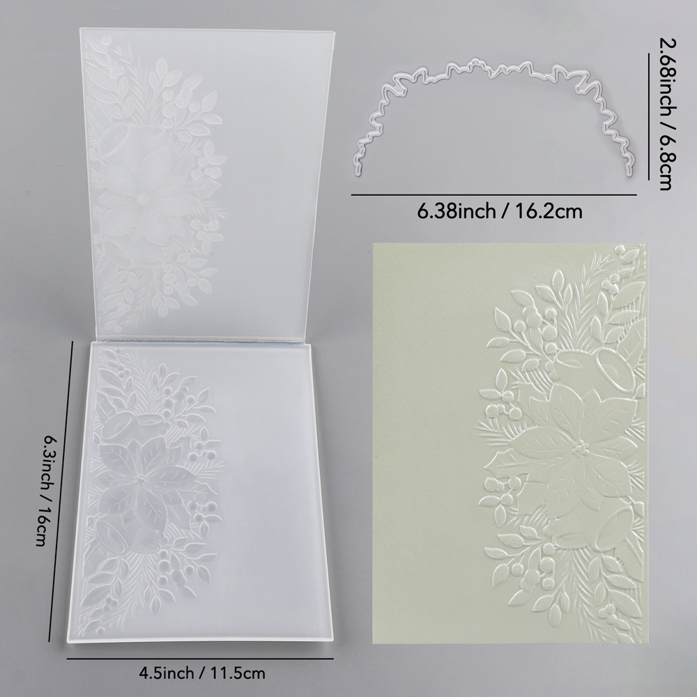 Carpeta de estampado 3D, globo, mariposa, flor, borde de hojas, plantilla de rejilla para decoración de álbum de recortes DIY, tarjeta de papel con textura adicional 2025