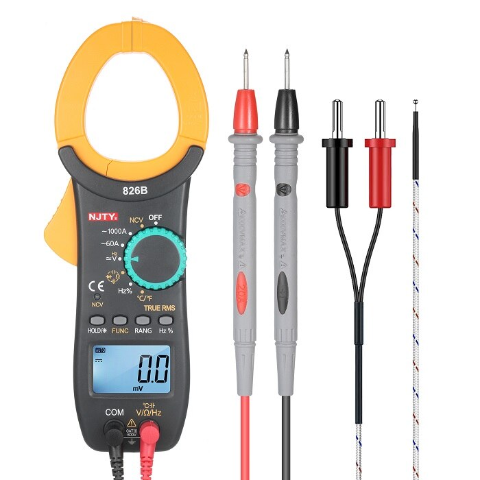 Njty Digitale Stroomtang 6000 Graven Auto Range Multimeter Met Ncv Test Ac/Dc Spanning Ac Draagbare Handheld multimeter: 826B 