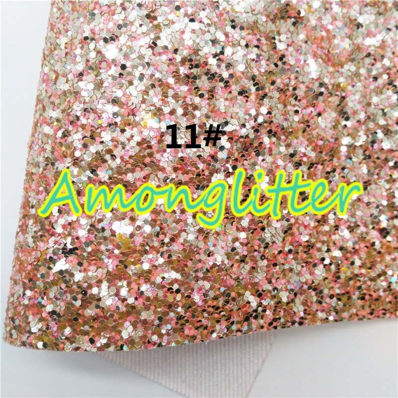 Amonglitter Blue Chunky Glitter Leather Glitter Fabric with Twill Backing, Glitter Sheet for DIY Bows Bags 21x29cm A4 size MB006: 11