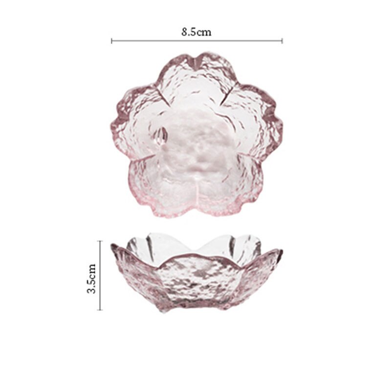 Sakura Shape Sauce Dish Glass Seasoning Dish Sauce Vinegar Salt Chili Oil Small Dish Household Pot Seasoning Bowl Tableware