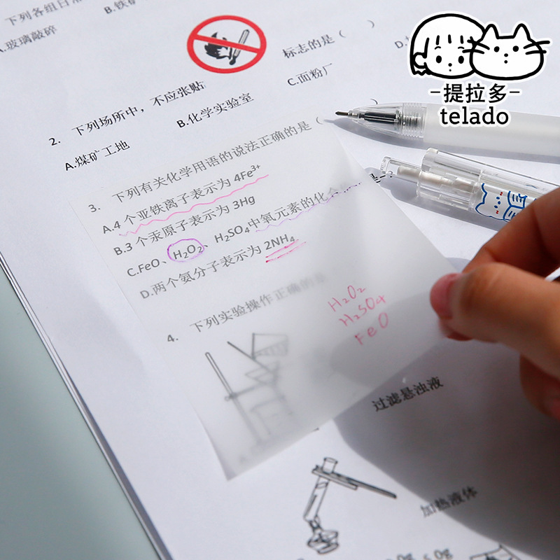 50 Sheets Clear Sticky Notes Transparant Self-Sticky Notes Herhaalbare Plakken Huisdier Verwijderbare N Keer