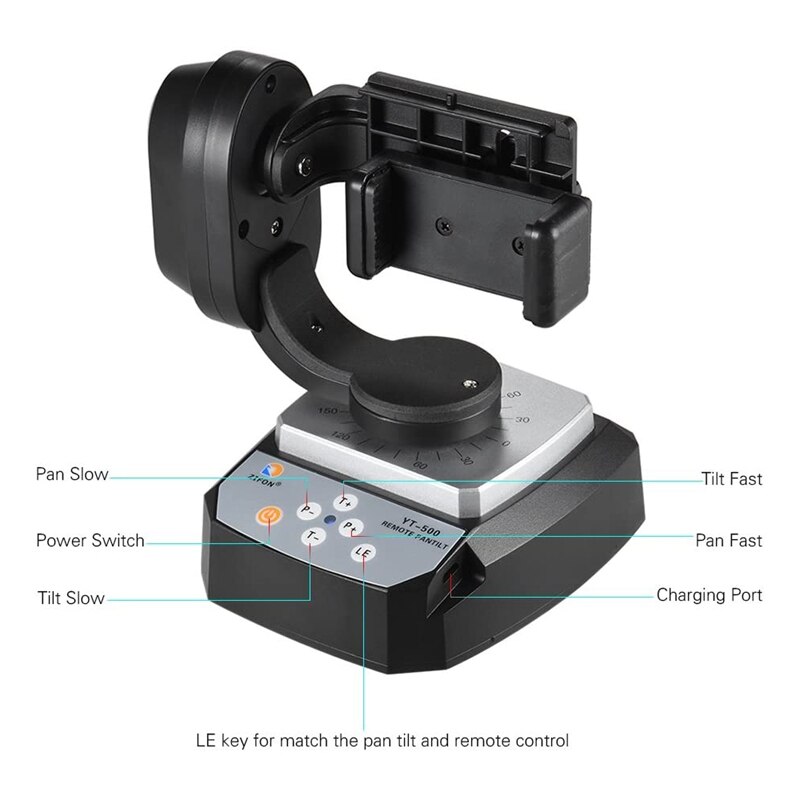 Testa rotante motorizzata automatica del treppiede di inclinazione telecomandata automatica AM05-ZIFON YT-500 Video Max per iPhone 7/7 più/6