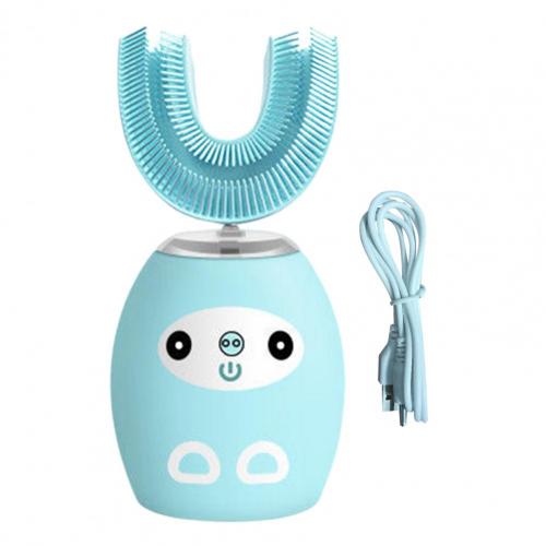 1 Set Elektrische Tandenborstel Cartoon Vorm 360 Graden Reinigen 3 Modi Kids Automatische Ultrasone Tandenborstel Voor Peuter: Blue B