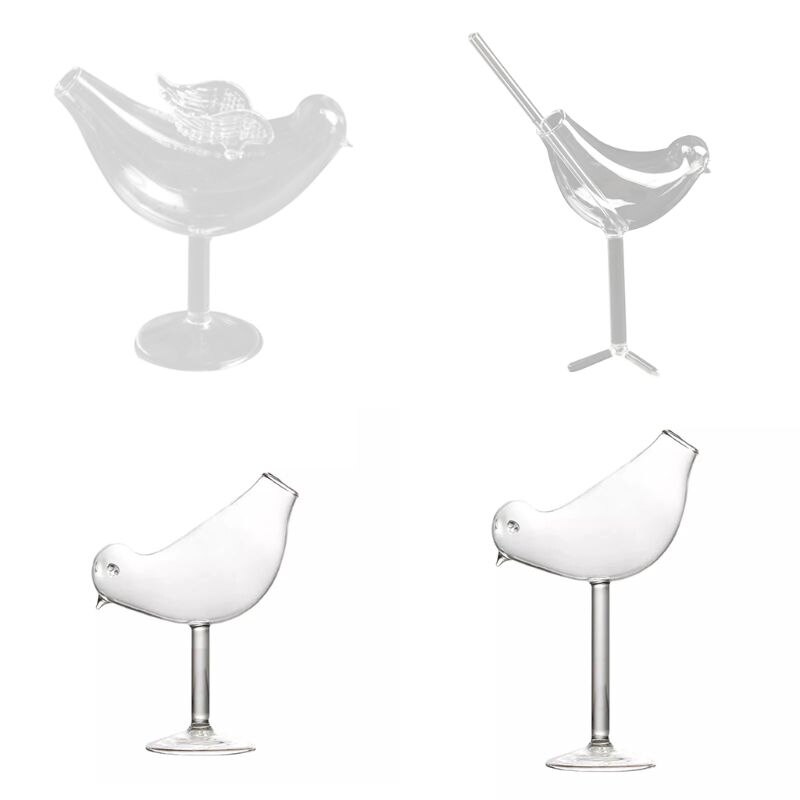 150Ml pájaro forma copa de Cocktail vidrio personalidad Molecular ahumado