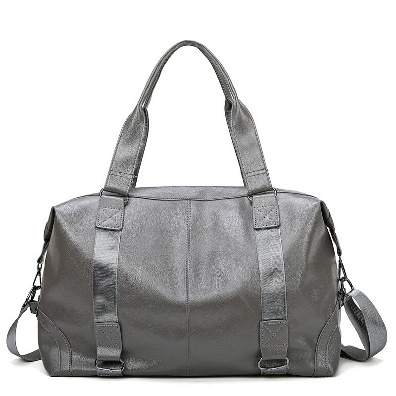 Bolsas deportivas de cuero suave para gimnasio para hombre y mujer, bolsa de hombro de para almacenamiento de Fitness, para viaje, bolsa de equipaje, bolsa de Yoga X56B: Gray