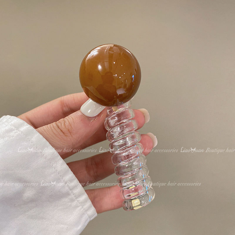 Minimalist Bubble Braided Head Rope for Women's High end Summer Internet Celebrity Braided Hair Tool, Phone Line, Hair Loop,: Coffee