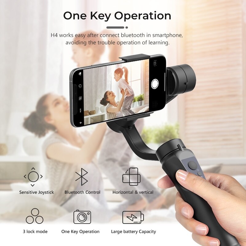 EKEN H4 3 Axis Handheld Stabilizer Cellphone Video Record Smartphone Gimbal For Action Camera phone