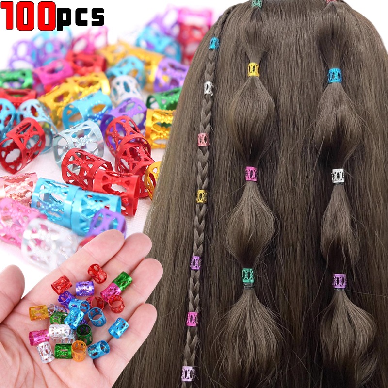 Hiphop fletning af dreadlocks spænde hårmanchetter metal hårring tilbehør til fletninger dreadlocks forlængelse punk rock hovedsmykker