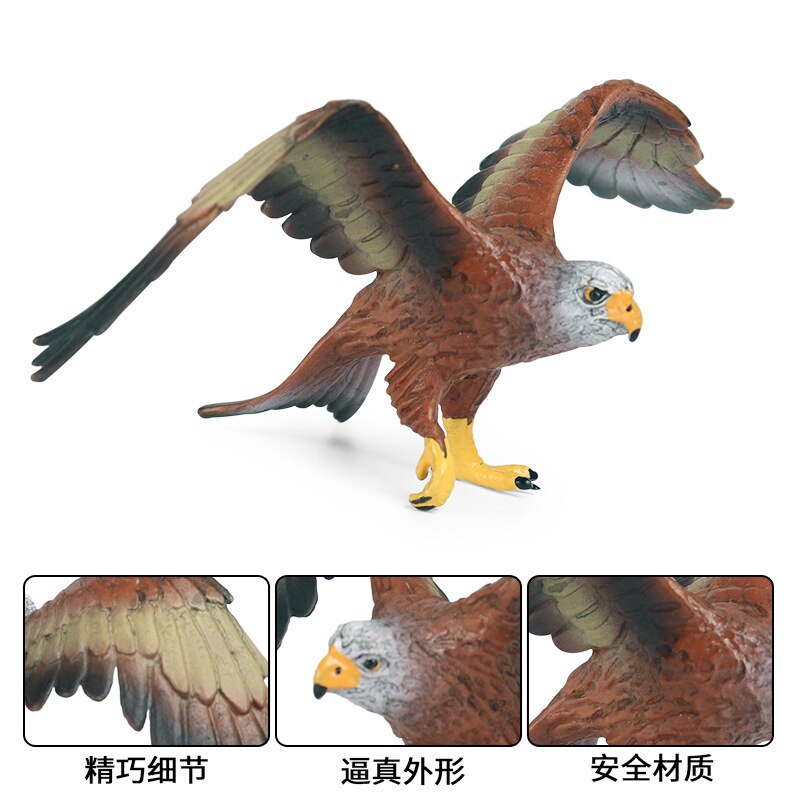7*14*6Cm Kinderen Simulatie Diermodel Speelgoed Effen Statische Plastic Vogel Vleugels Eagle Zee Eagle Scène decoratie