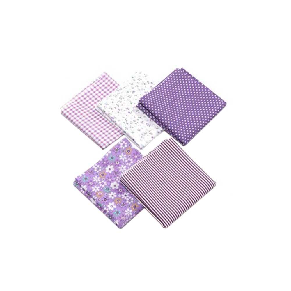 Handmade 5pcs DIY Cotton Fabrics Patchwork Group Plain Cloth Various Patterns Floral Square Cotton Cloth 50*50cm: 04