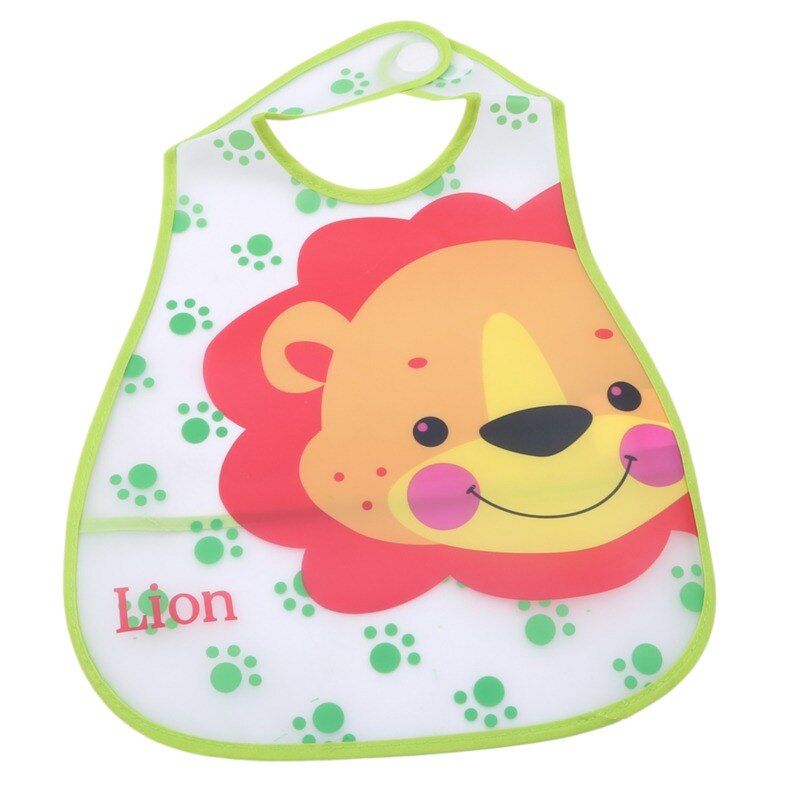 Baby slabbers eva waterdichte voedingsslabbetjes cartoon dierenprint voedingsdoek mouwloos kinder baby schort babador bandana: B groene leeuw
