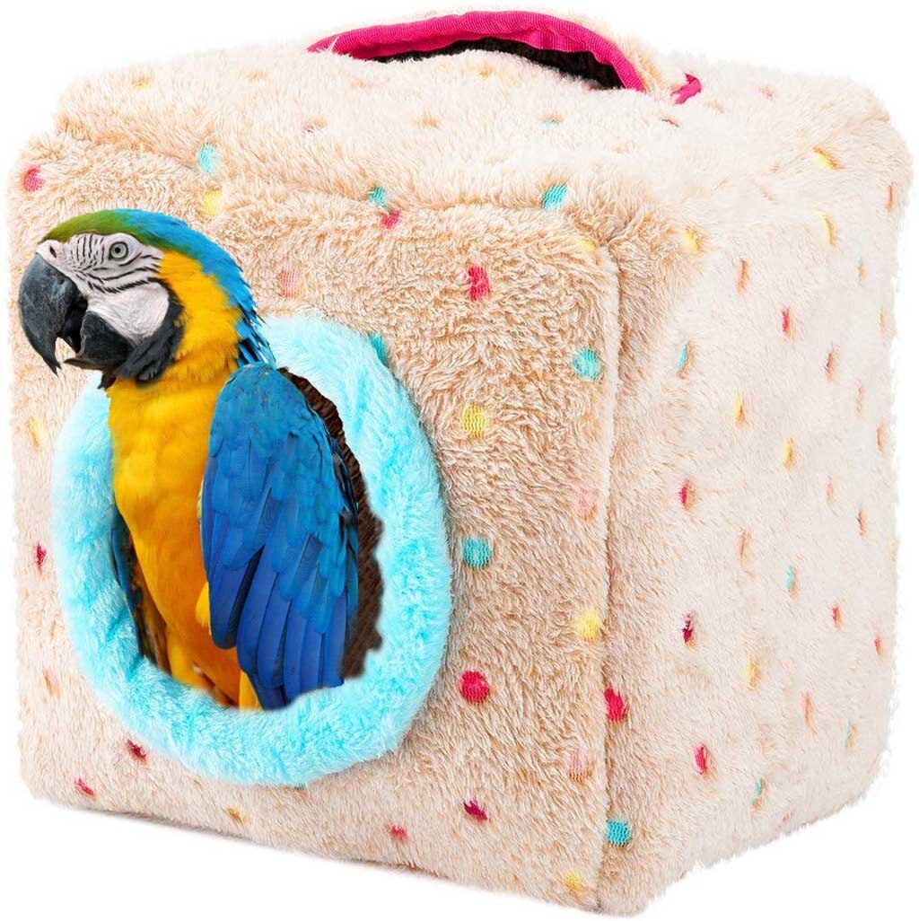 ! Caseta de cama para pájaros en , jaula colgante, Pájaros de peluche para loro hámster , soporte de , accesorios #20