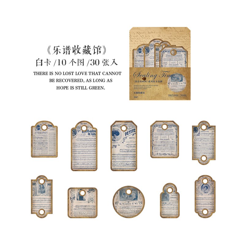 30 Sheets Antique Thick Card Hangtag Material Paper Junk Journal Planner Scrapbooking Vintage Decorative DIY Craft Paper: C