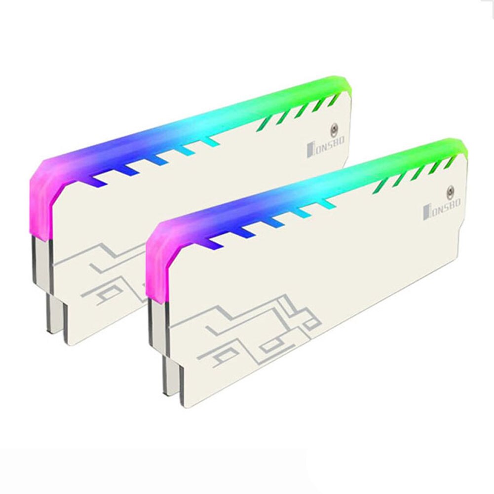 Jonsbo RGB RAM Heatsink DDR DDR3 DDR4 Memory Cooling Heat Spreader Cooler for Desktop PC Computer Gaming Overclocking: 2Pcs White