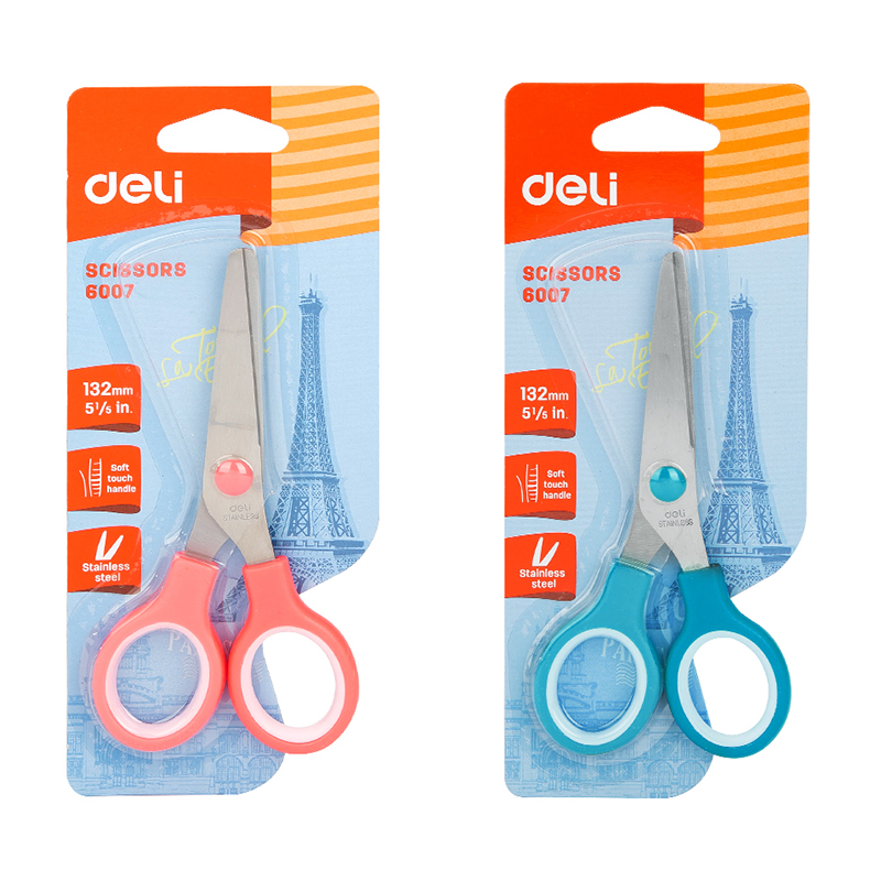 Deli-Tijeras antiadherentes de aleación de acero inoxidable, material de papelería para oficina, estudiante, manualidades, herramienta escolar, 175mm, 160MM