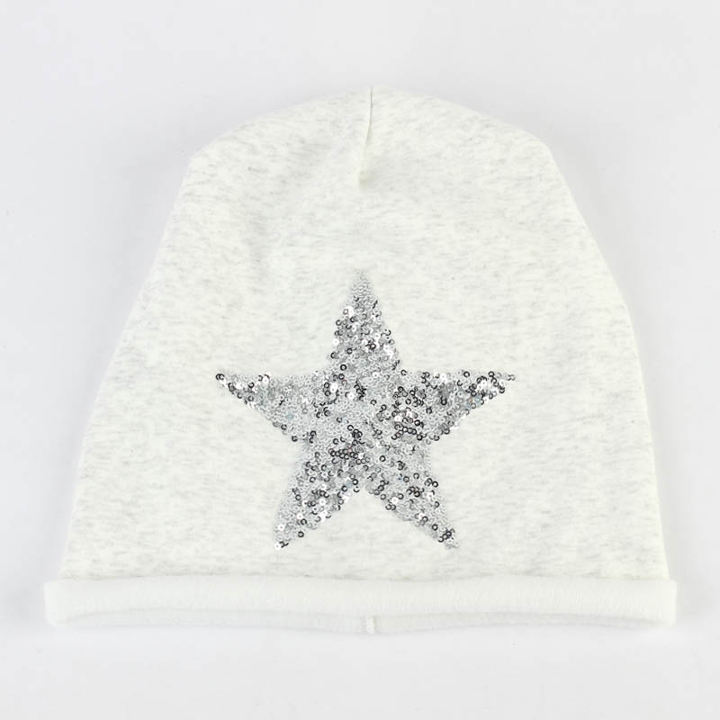 Frauen Neue lässig Mütze Hütte Silber Pailletten Stern Slouchy Mützen Weibliche Winter Warme Polyester Slouchy Klar Kappe: Weiß