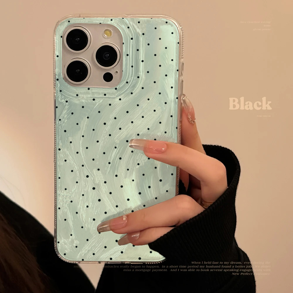 Funda de teléfono para IPhone 16 Pro Max 14 13 12 11 15 Pro Max 7 8 Plus SE X XS Max XR funda de silicona a prueba de golpes con lunares de
