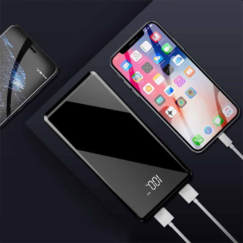 80000Mah Power Bank Draagbare Externe Batterij Digitale Display Charger Led Powerbank Voor Iphone Samsung Xiaomi: Black