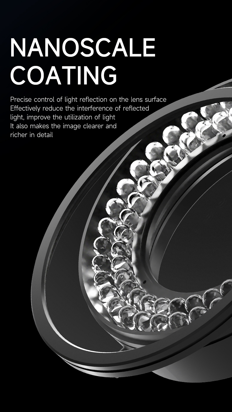 Fuente de luz de anillo polarizado para microscopio mecánico LS720 +, 72 Uds., cuentas de lámpara grandes de alto brillo para eliminar brillo y reflejo