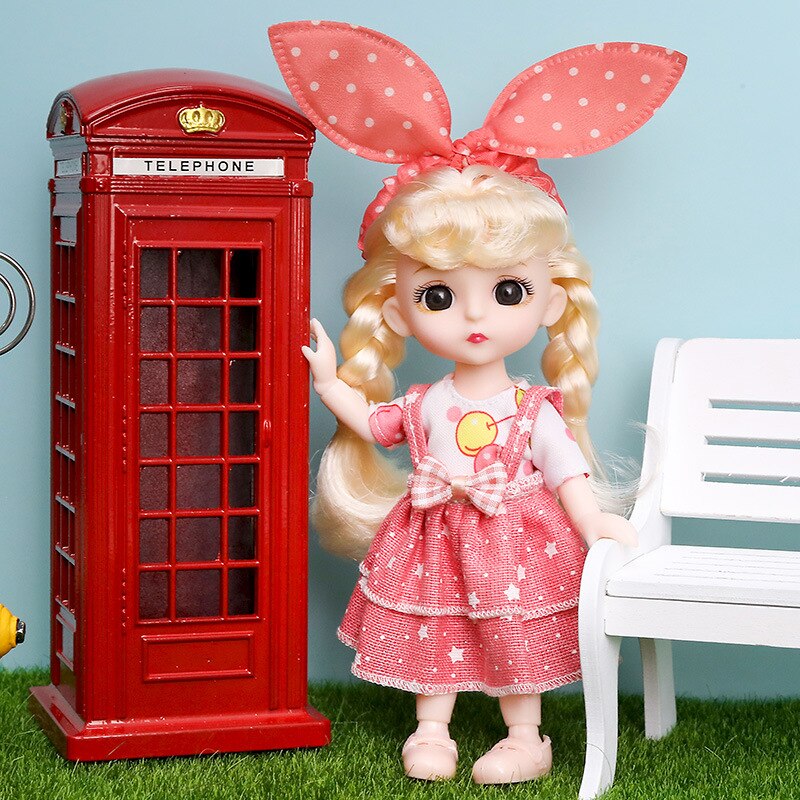 16cm Movable Joints Doll Princess Girl Children Toy Bjd Doll Full Set: 1