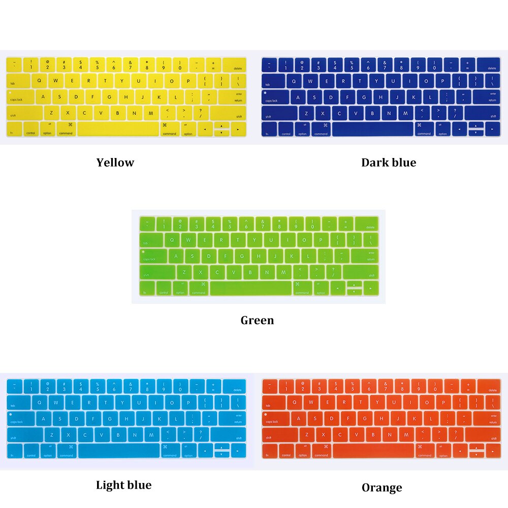 Silikoni pehmeä näppäimistön kansi suoja sateenkaari värikäs iho pölytiivis apple macbook air pro retina 13 " 15 " 17 "