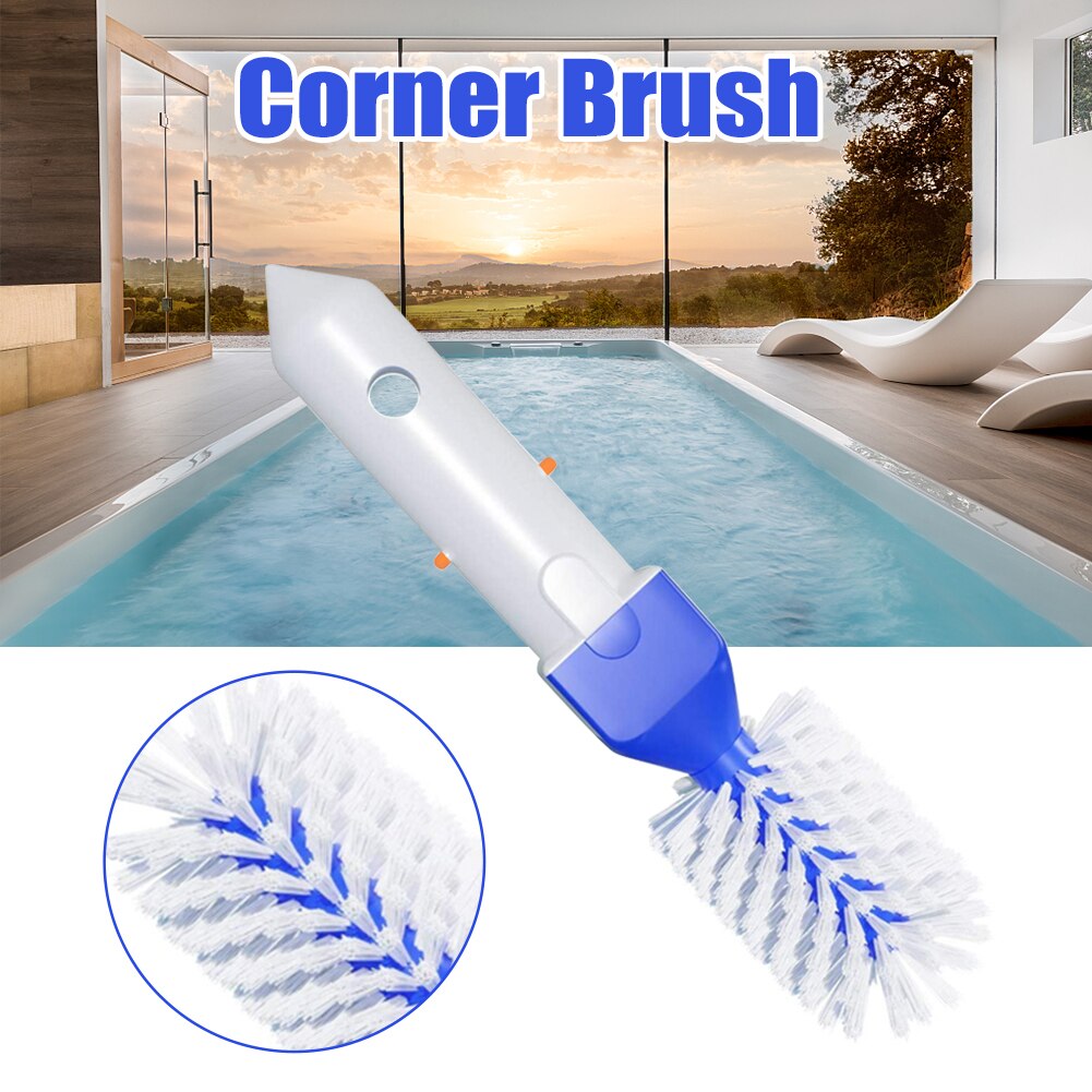 10 Inch Durable Corner Brush Easy Install Spa Lightweight Swimming Pool Plastic Dirt Removal Handheld Cleaning Tool Scrubber