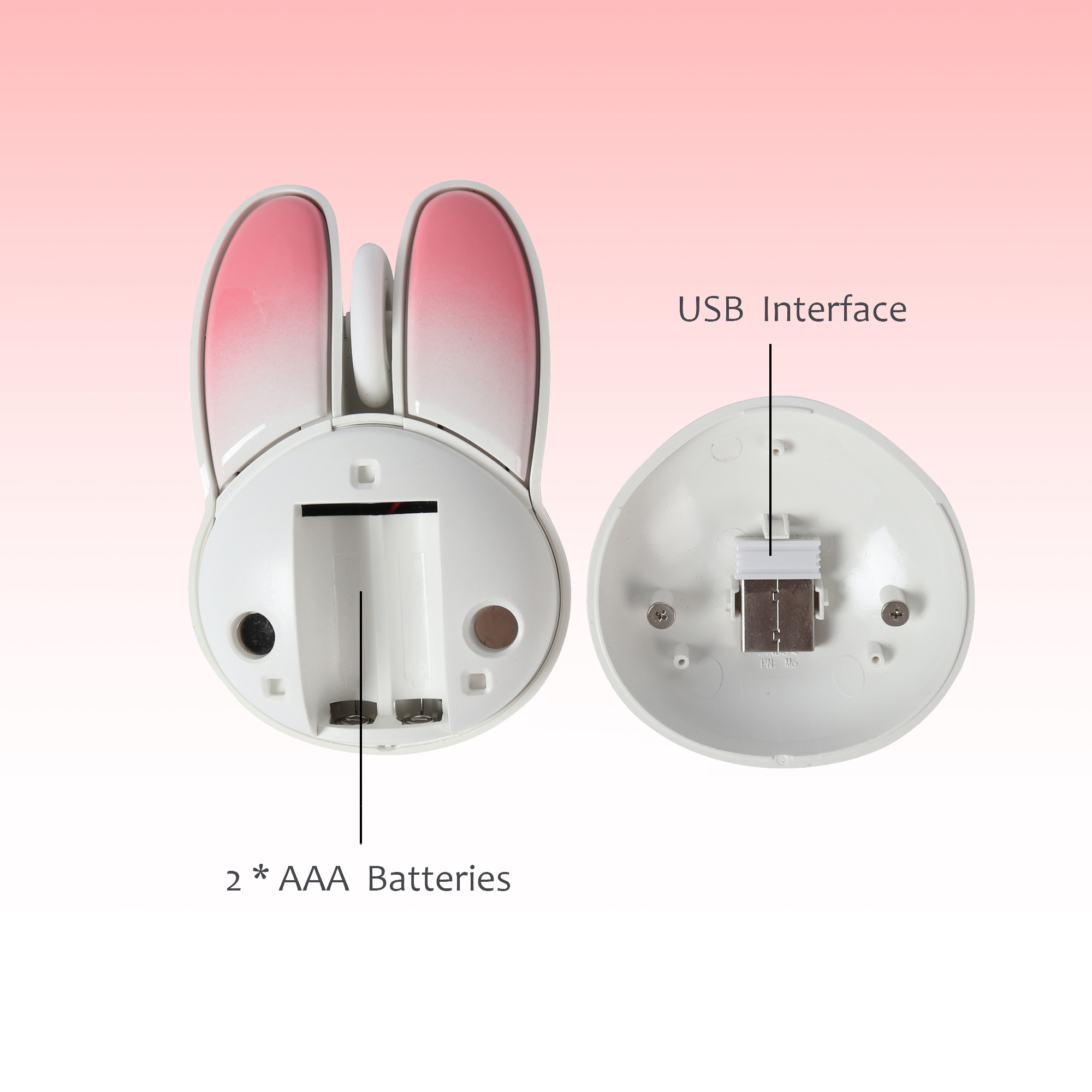 Bluetooth+2.4G Dual-Mode Bluetooth Wireless Mouse Cute Rabbit Shape Kawaii Gaming Mouse For PC Laptop Mute Mause Girls