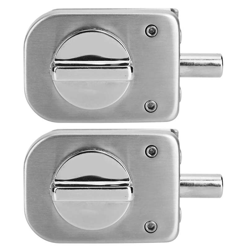 2 Set Stainless Steel Cabinet Door Latch Lock Bolts for Bathroom Toilet Shop Glass Doors Bolt Lock