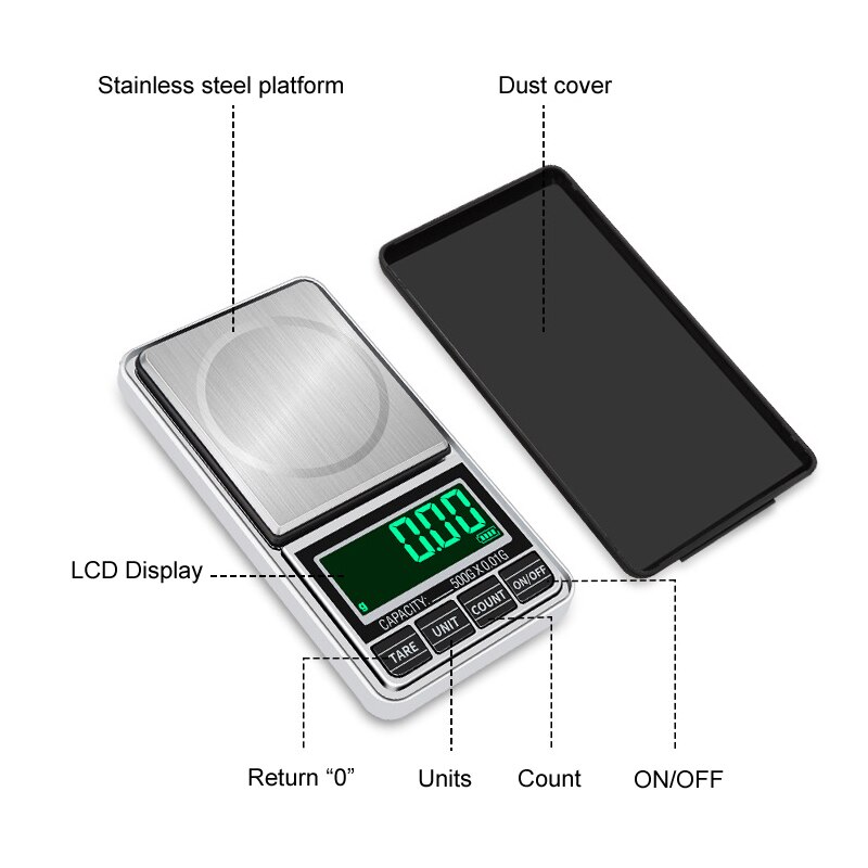 Mini Precision 0.01g /0.1g pocket Digital Scales for Gold Bijoux Sterling jewelry weight Balance Gram Electronic Scales