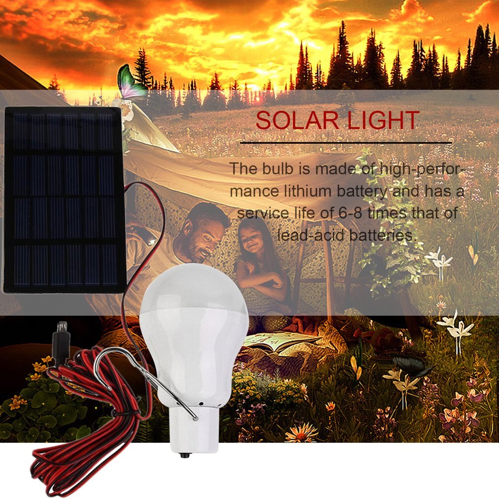 Portable LED Solar Lamp Charged Solar Energy Light Panel Powered Emergency Bulb For Outdoor Garden Camping Tent Fishing