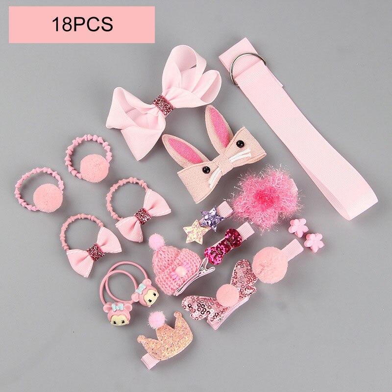 18 Stks/set Meisjes Hoofddeksels Set Speelgoed Meisje Prinses Hairdress Schoonheid Haar Clip Haarsp Pretend Play Speelgoed Kinderen Beauty Accessoires: aspicture-no-box1