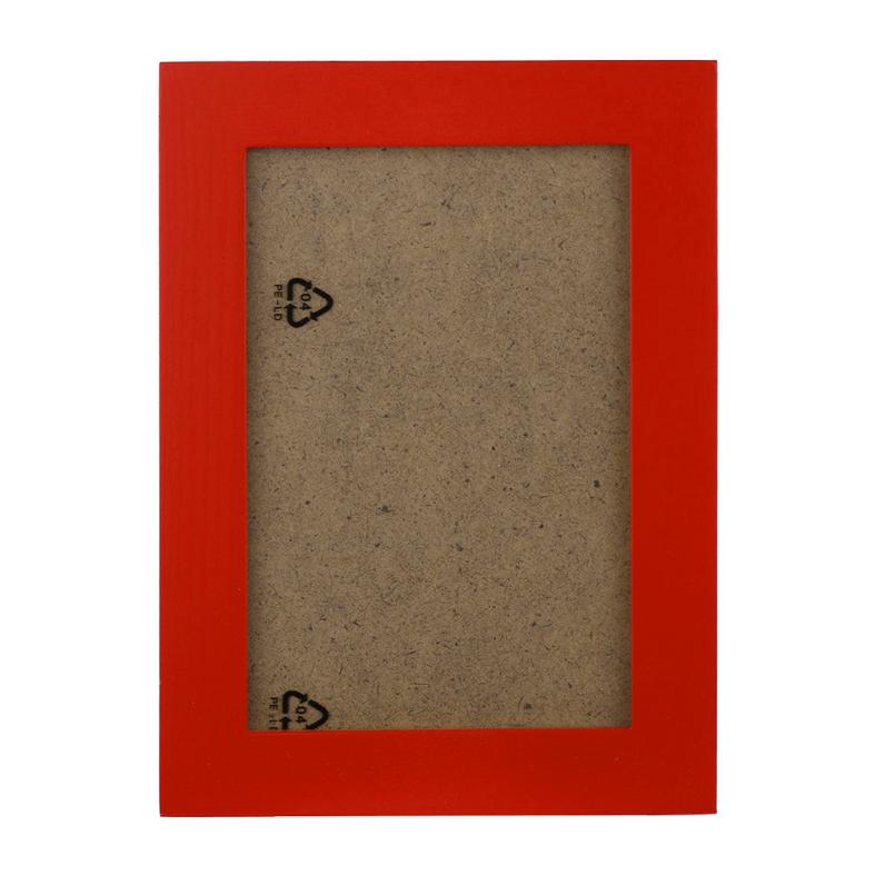 12 Colors Wood Photo Frame 15x11.5cm 1PC Simple Wooden Picture Frame Home Decor Wall Mounted Hanging Photo Frame 35: Red