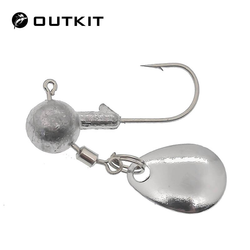 5 stks/partij Sharped Crank Lood Jig Hoofd Haak 2g/4g Jigging Aas Haak Voor Zachte lokken Met Lepel Spinner Vissen Pesca