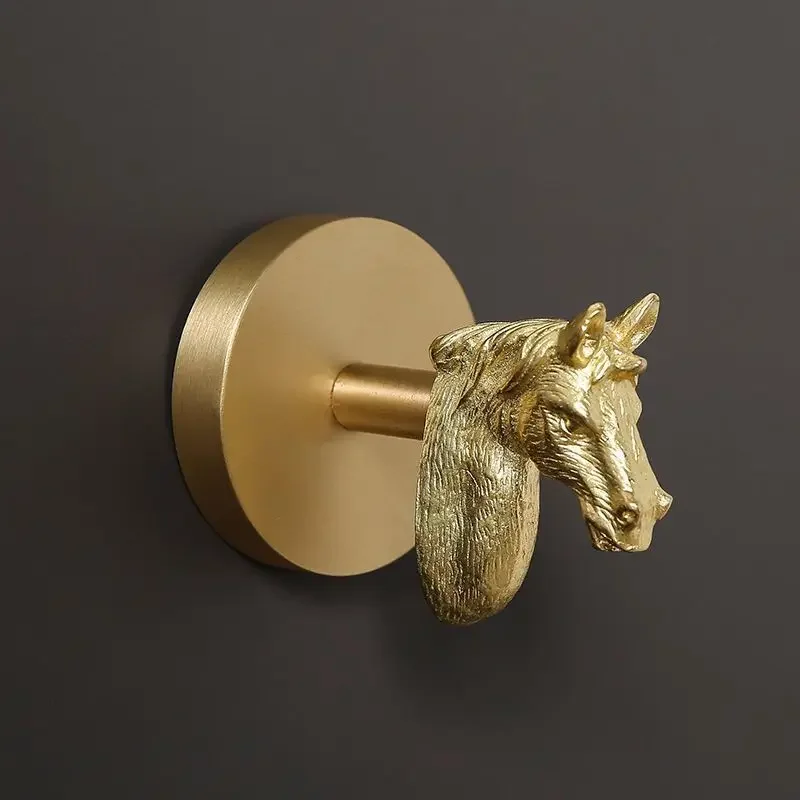 Pure Copper Animal Hooks Wall Mounted Hook for Hanging Clothes Hats Keys Scarf Brass Towel Holder Bathroom Accessories Coat Rack: Clear