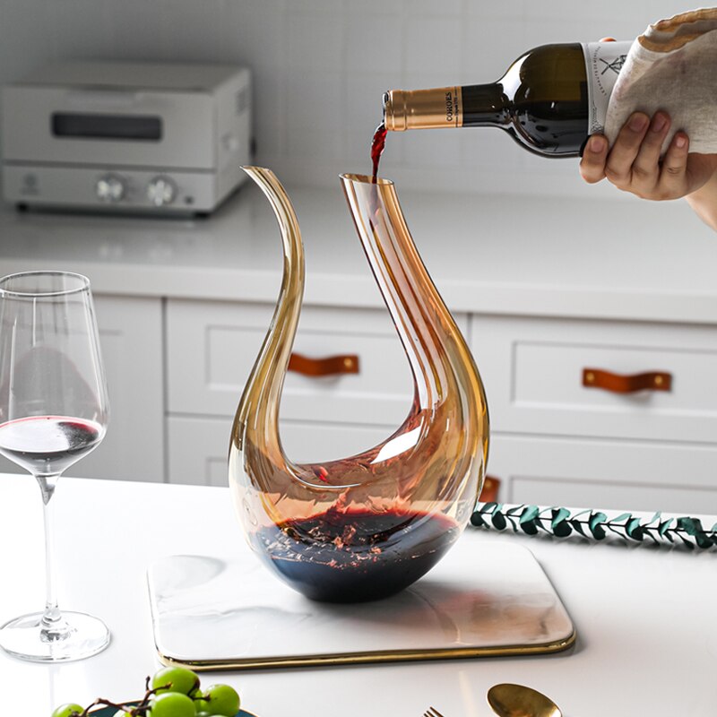 Wijn Decanter Thuis Bar U-Vormige Kleurrijke Transparant Kristal Glas Decanter Wineware Creatieve Europese Wijn Fles Jug Container