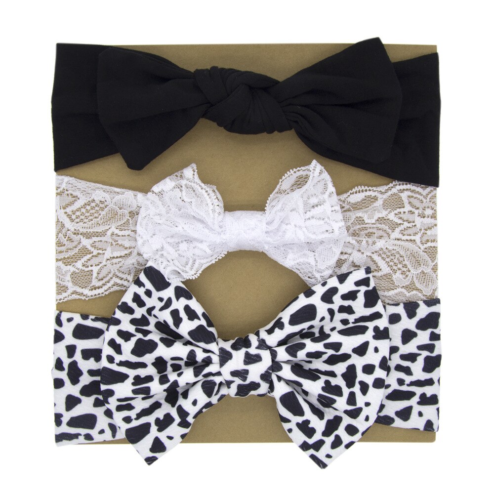 Diadema con lazos florales para bebé, elástico para Diadema con lazo Niña, banda de pelo turbante para recién nacido, accesorios para el cabello, 3 uds.