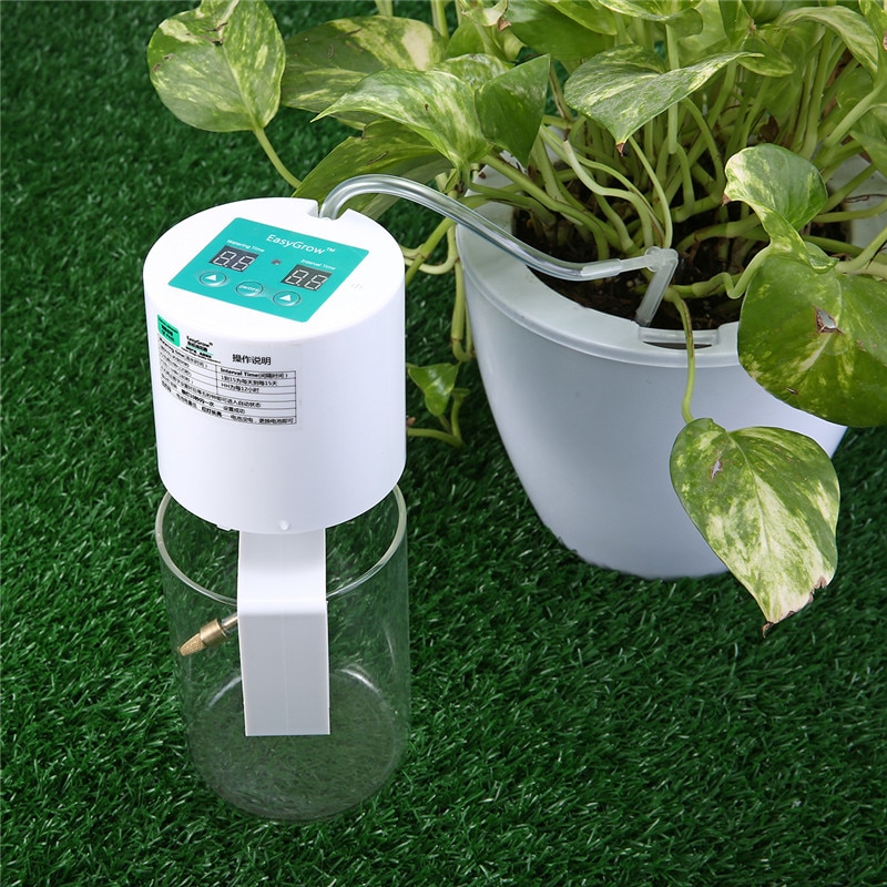 Kit de riego por goteo automático con pantalla LCD, sistema de riego automático para bonsái, vacaciones en interiores, controlador de temporizador de riego para plantas