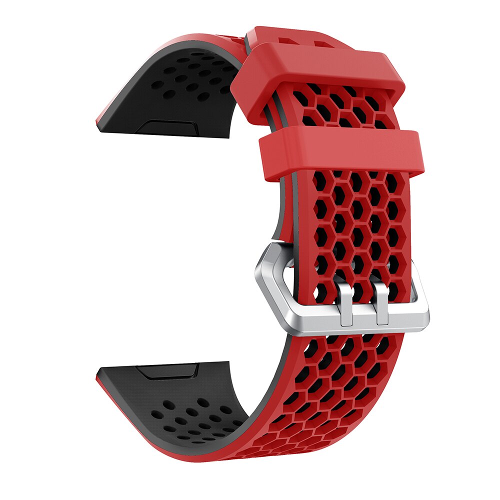 YAYUU Silicone Wrist Strap For Fitbit Ionic Smart Watch Band Breathable Replacement Watch Strap For Fitbit Ionic Bracelet: Red and black