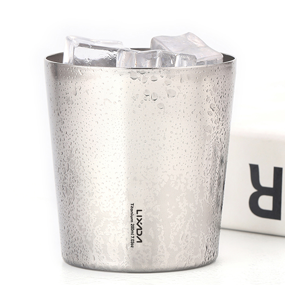 Lixada 200/120Ml Titanium Cup Double Wall Titanium Bier Kopje Water Cup Thee Mok Voor Outdoor Camping Wandelen backpacken Reizen