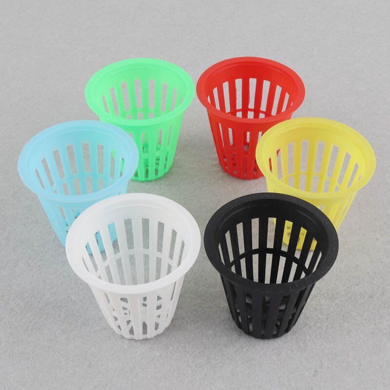 Maceta de red hidropónica de 45mm, cestas de alta resistencia para cultivo sin suelo, maceta de malla acuapónica, macetas de vivero de verduras orgánicas, 50 Uds.