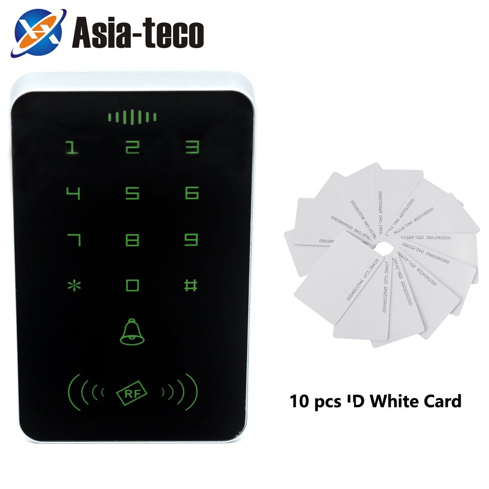 125khz RFID Proximity Card Digital Keypad Access Control System Door Lock Controller RFID Keypad access card reader No backlight: AC and 10 ID card
