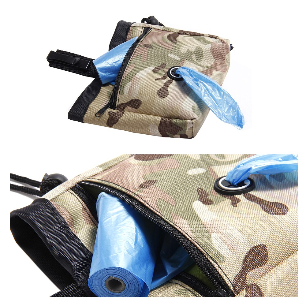 Portable Dog Treat Bag Outdoor Dog Training Bag Pouch Food Bag Hands-Free Puppy Snack Reward Waist Bag Training Aids