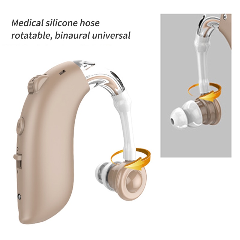 Bluetooth Rechargeable Mini In Ear Hearing Aids Invisible Hearing loss Adjustable Tone Sound Amplifier BTE For Elderly Deaf