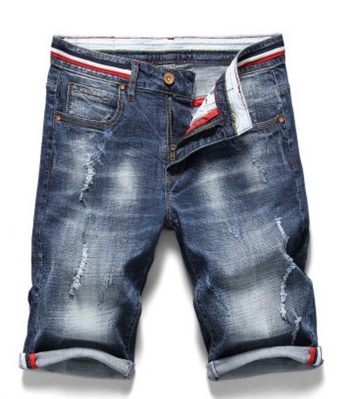 Menn revet korte jeans rett 98%  bomullsshorts jean herre denim merke klær pluss størrelse 28-40